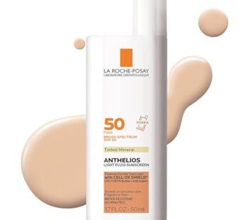 La Roche-Posay Anthelios Tinted Sunscreen, Ultra-Light Fluid Broad Spectrum SPF 50, with Titanium Dioxide Mineral Face Sunscreen, Universal Tint, Oil-Free