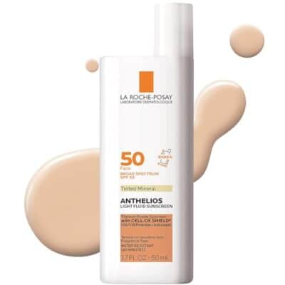 La Roche-Posay Anthelios Tinted Sunscreen, Ultra-Light Fluid Broad Spectrum SPF 50, with Titanium Dioxide Mineral Face Sunscreen, Universal Tint, Oil-Free