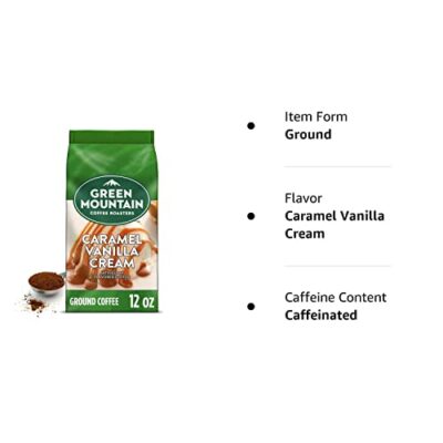 Green Mountain Coffee Roasters, Caramel Vanilla Cream, Ground Flavored Coffee, Light Roast, Bagged 12oz. - Image 13