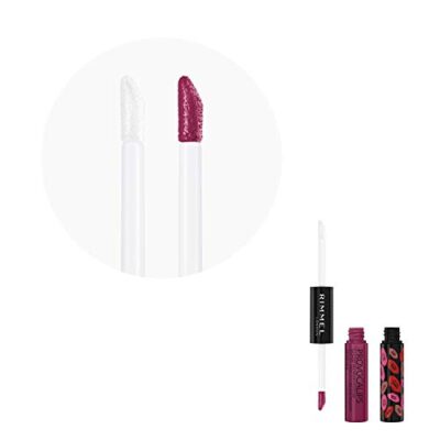Rimmel London Provocalips 16hr Kiss-Proof Lip Color - Two-Step Liquid Lipstick to Lock in Color and Shine - 230 Kiss Fatal, .14 fl.oz. - Image 6