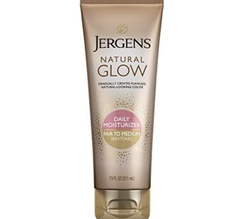 Jergens Natural Glow, Lotion, Fair to Medium Skin Tone, Daily Moisturizer with Antioxidants & Vitamin E, 7.5 Fl Oz