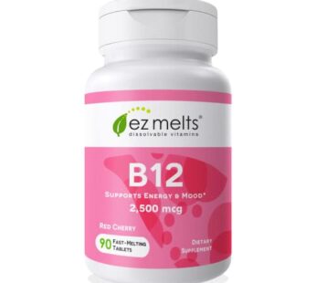 EZ Melts B12 Sublingual Vitamin 2,500 mcg, Methylcobalamin, Sugar-Free, 3-Month Supply