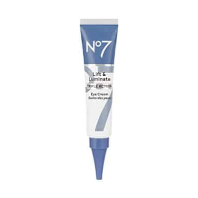 No7 Lift & Luminate Triple Action Eye Cream - Anti-Aging Under Eye Cream for Dark Circles, Puffiness & Wrinkles - Formulated with Vitamin C to Brighten and Refresh Tired Eyes (0.5 Fl Oz)