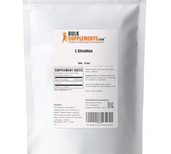 BulkSupplements.com L-Citrulline Powder – Citrulline Supplement, Citrulline Powder – L-Citrulline 3000mg, Unflavored & Gluten Free – 3g per Servings, 100g (3.5 oz) (Pack of 1)