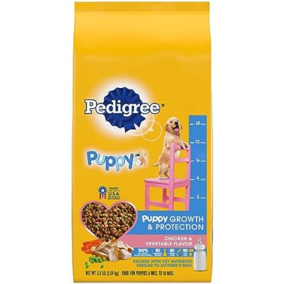 Pedigree Puppy Dry Puppy Food, Chicken, Rice, and Vegetable Flavor, 3.5 lb. Bag