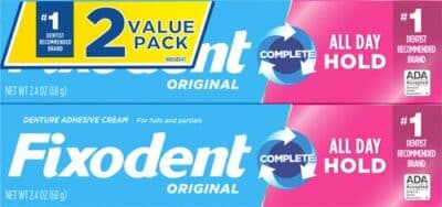 Fixodent Complete Original Denture Adhesive Cream, 2.4 oz, Pack of 2 - Image 2