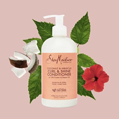 SheaMoisture Curl & Shine Conditioner Coconut & Hibiscus, for Thick, Curly Hair to Moisturize & Soften, 13 oz - Image 13