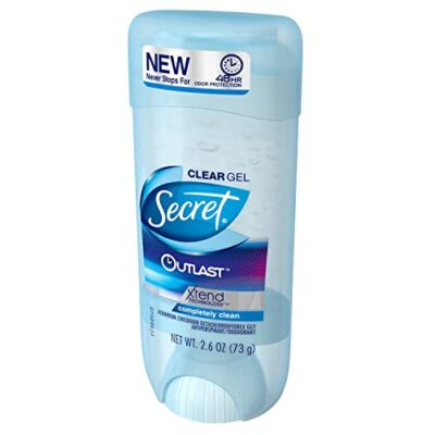 Secret Outlast Antiperspirant and Deodorant Clear Gel, Completely Clean 2.6 Ounce (Pack of 4) - Image 3