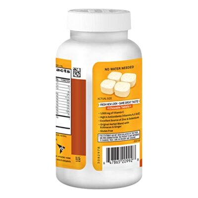 Airborne 1000mg Vitamin C Chewable Tablets with Zinc, Immune Support Supplement with Powerful Antioxidants Vitamins A C & E - (116 count bottle), Citrus Flavor, Gluten-Free - Image 12