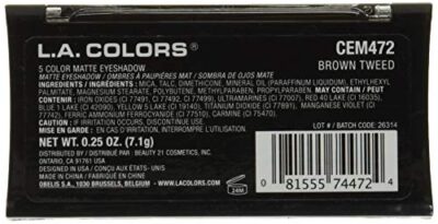 L.A. COLORS 5 Color Matte Eyeshadow, Brown Tweed, 0.25 Oz Powder - Image 3