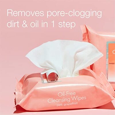 Neutrogena Makeup Remover Wipes, Facial Cleansing Wipes Suitable for Oily & Acne Prone Skin, Wipes Away Bacteria, Dirt & Oil, Scented Facial Wipes with Pink Grapefruit Extract, 25 Count (Pack of 2) - Image 4