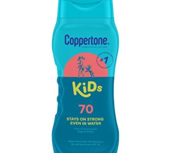 Coppertone Kids Sunscreen Lotion, SPF 70 Sunscreen for Kids, Water Resistant Sunscreen Lotion, 8 Fl Oz