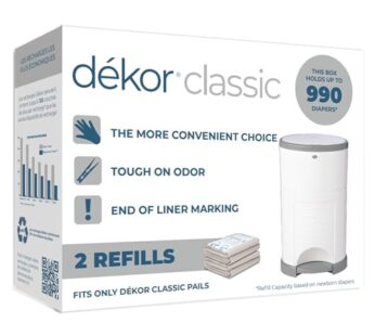 Diaper Dekor Classic Diaper Pail Refills, Most Economical Refill System | Quick & Easy to Replace | No Preset Bag Size Use Only What You Need | Exclusive End-of-Liner Marking, Multicolor