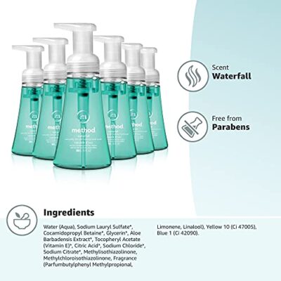Method Foaming Hand Soap, Waterfall, Paraben and Phthalate Free, Biodegradable Formula, 10 fl oz (Pack of 6) - Image 9