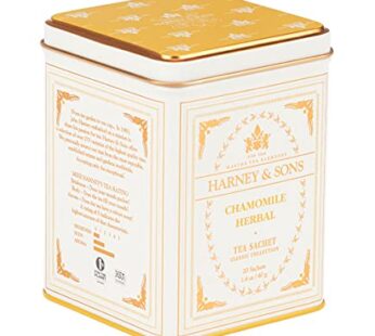 Harney & Sons Chamomile Herbal Tea, Classic Tin, 20 Sachets, white