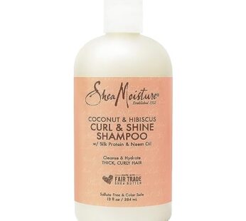 SheaMoisture Curl and Shine Coconut Shampoo Coconut and Hibiscus for Curly Hair Paraben Free Shampoo 13 oz