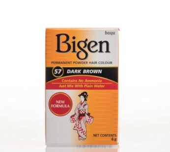 Bigen Powder Hair Color #57 Dark Brown 0.21oz (6 Pack)