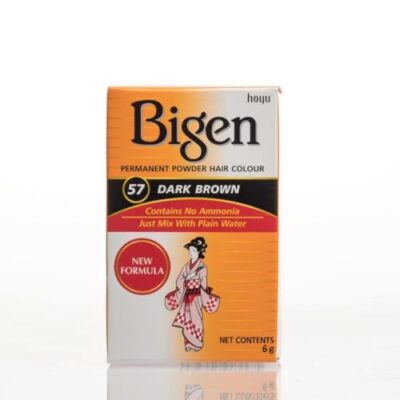 Bigen Powder Hair Color #57 Dark Brown 0.21oz (6 Pack)