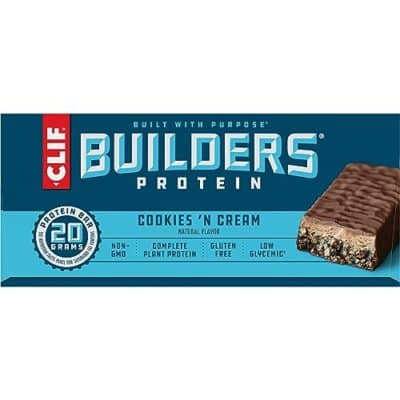 CLIF Builders - Cookies 'n Cream Flavor - Plant Based Protein Bars - Gluten Free - Non-GMO - Low Glycemic - 20g Protein - 2.4 oz. (12 Count) - Image 13