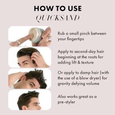 Hanz de Fuko Quicksand ? Premium Men?s Hair Styling Wax & Dry Shampoo Combo ? High Hold, Ultra Matte Finish ? 2 oz. - Image 2