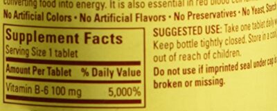 Nature Made Vitamin B-6 100 Mg, Tablets, 100-Count (Pack of 2) - Image 6