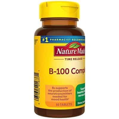 Nature Made Time Release Vitamin B-100 High Potency B Complex, Dietary Supplement for Nervous System Function Support, 60 Time Release Tablets, 60 Day Supply - Image 8