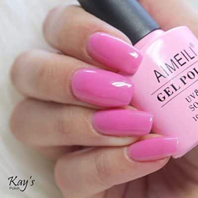 AIMEILI Soak Off U V LED Light Pink Gel Nail Polish - Pertty Pretty in Pink (009) 10ml - Image 9