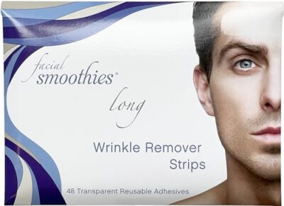Smoothies Long Wrinkle Patches for Face Overnight - Facial Patches for Forehead Fine Lines, 48 Count per Box (1.5+ Month Supply) - Made in the USA