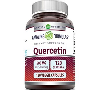 Amazing Formulas Quercetin 500mg 120 Veggie Capsules Supplement – Non-GMO – Gluten Free – Supports Overall Health & Well Being