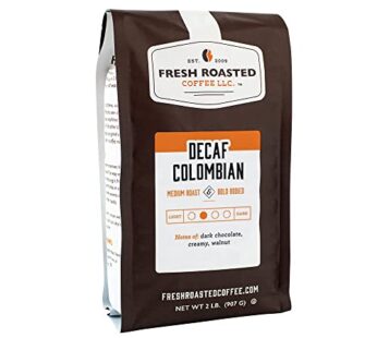 Fresh Roasted Coffee,100% Decaf Colombian, 2 lb (32 oz), Medium Roast, Kosher, Whole Bean