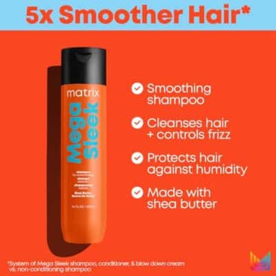 Matrix Mega Sleek Frizz-Control Shampoo with Shea Butter for Dry, Damaged Hair - 33.8 fl oz - Image 3