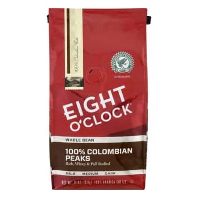 Eight O'Clock Coffee 100% Colombian Peaks & Arabica, Medium Roast, Whole Bean Coffee, Kosher Certified, 11 Oz - Image 2
