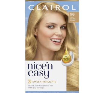 Clairol Nice’n Easy Permanent Hair Dye, 9G Light Golden Blonde Hair Color, Pack of 1