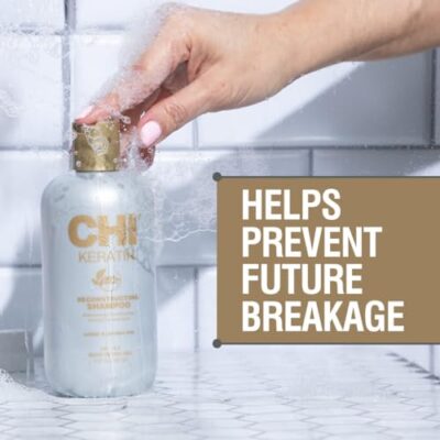 CHI Keratin Reconstructing Shampoo, Delivers Healthier Hair, Adds Shine & Helps Prevent Future Breakage, Sulfate, Paraben, & Cruelty-Free, 12 Oz - Image 4