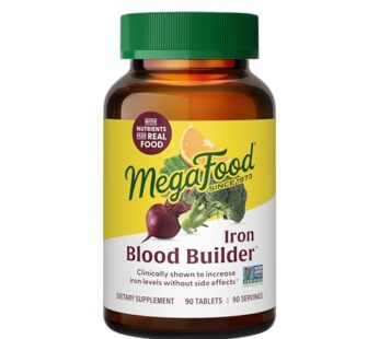 MegaFood Blood Builder – Iron Supplement Clinically Shown to Increase Iron Levels without Side Effects – Iron Supplement for Women with Vitamin C, Vitamin B12 and Folic Acid – Vegan – 90 Tabs