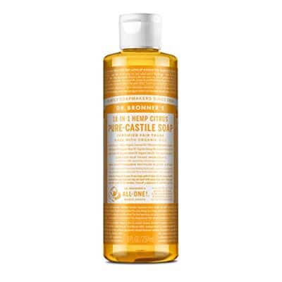 Dr. Bronner's - Pure-Castile Liquid Soap (Citrus, 8 ounce) - Made with Organic Oils, 18-in-1 Uses: Face, Body, Hair, Laundry, Pets and Dishes, Concentrated, Vegan, Non-GMO