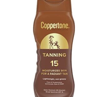 Coppertone Tanning Sunscreen Lotion, SPF 15 Broad Spectrum Sunscreen, 8 Fl Oz