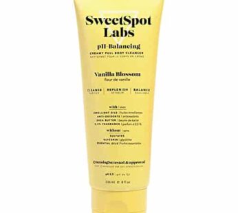 SweetSpot Labs Feminine Wash, Gentle Vanilla Blossom Scent, with Shea Butter and Aloe Vera, Sulfate Free, pH Balanced Womens Body Wash, 8 oz