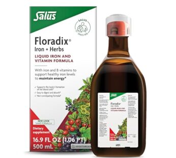 Floradix Iron & Herbs – Liquid Herbal Supplement for Energy Support – Iron Supplement with Vitamin C & B Complex Vitamins – Liquid Iron Supplement for Men & Women – 17 oz