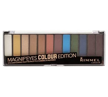 Rimmel London Magnif’Eyes Eyeshadow Palette, 12 Shades, Blendable Formula, Versatile, 004, Colour, 0.5oz