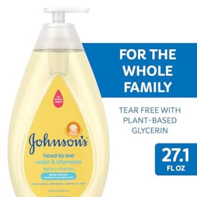 Johnson's Head-to-Toe Gentle Tear-Free Baby & Newborn Wash & Shampoo, Sulfate-, Paraben- Phthalate- & Dye-Free, Hypoallergenic Wash for Sensitive Skin & Hair, 27.1 fl. Oz - Image 2