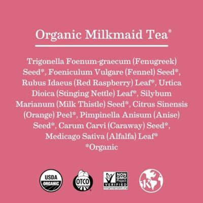 Earth Mama Organic Milkmaid? Tea | Lactation Support Herbal Tea Bags for Breastfeeding, Decaf Lactation Supplement for Increased Breast Milk Production, With Milk Thistle & Fenugreek (16 Count) - Image 4