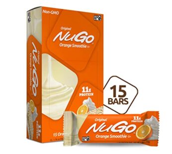 NuGo Protein Bar, Orange Smoothie, 11g Protein, 170 Calories, Gluten Free, 15 Count