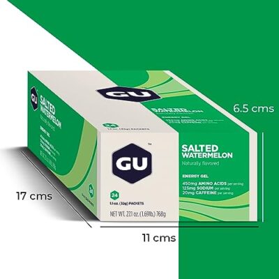 GU Energy Original Sports Nutrition Energy Gel, Vegan, Gluten-Free, Kosher, and Dairy-Free On-the-Go Energy for Any Workout, 24-Count, Salted Watermelon - Image 3