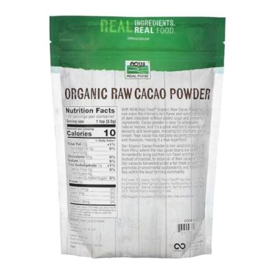 NOW Foods, Organic Raw Cacao Powder, with Polyphenols and Flavonols, Sun-Dried, Intensely Rich Flavor, 12-Ounce (Packaging May Vary) - Image 2