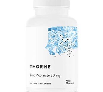 Thorne Zinc Picolinate 30 mg – Well-Absorbed Zinc Supplement for Growth and Immune Function – 180 Capsules