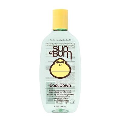 Sun Bum Cool Down Aloe Vera Gel | Vegan After Sun Care with Cocoa Butter to Soothe and Hydrate Sunburn Pain Relief | 8 oz