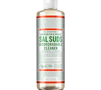 Dr. Bronner’s – Sal Suds Biodegradable Cleaner (16 oz) – All-Purpose Cleaner, Pine Cleaner for Floors, Laundry and Dishes, Concentrated, Cuts Grease and Dirt, Powerful Cleaner