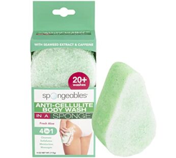 Spongeables Anti Cellulite Body Wash in a 20+ Wash Sponge, Fresh Aloe, 1 Count