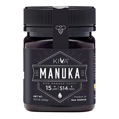 Kiva Raw Manuka Honey, Certified UMF 15+ | MGO 514+ | 100% Pure Genuine New Zealand (8.8oz/250g Bottle) | Non-GMO | Traceable | UMF & MGO Certified